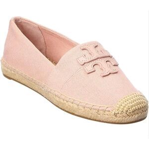 Tory Burch Weston Canvas Flat Espadrilles in Seashell Pink Size 8